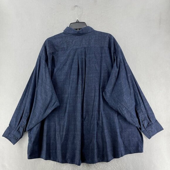 Michael Kors Button Up Shirt Mens 20 34/35 Blue Airsoft Stretch Long Sleeve - Picture 1 of 11